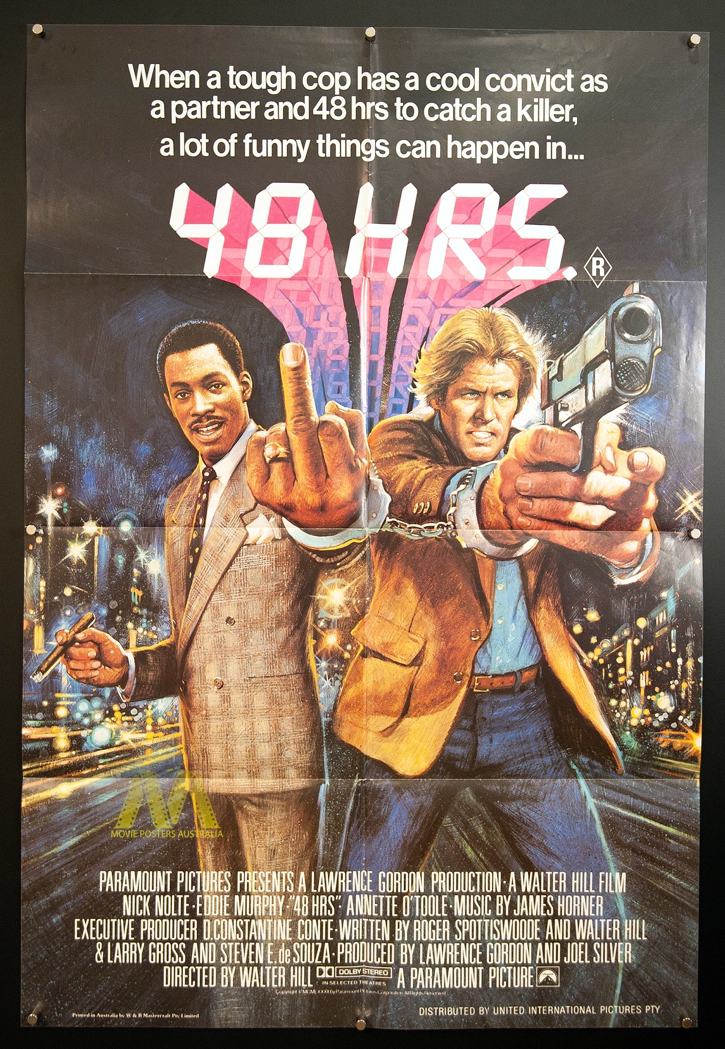 48 HRS 1982 Australian One Sheet Movie Poster Eddie Murphy Movie 48-hrs-1982-australian-one-sheet-movie-poster-eddie-murphy-movie