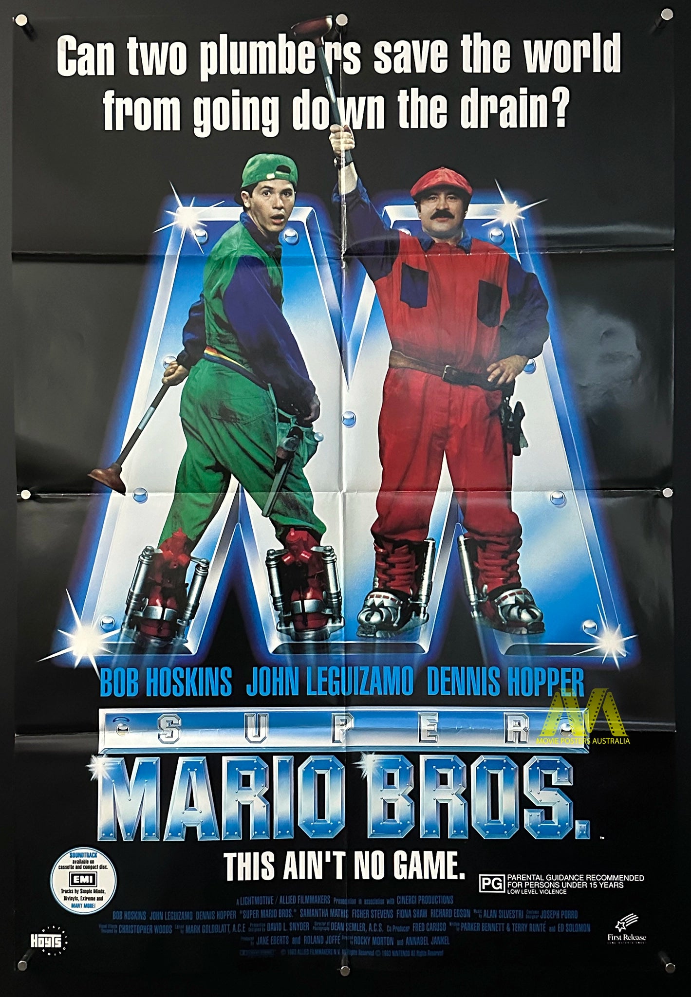 SUPER MARIO BROS 1993 Australian One Sheet Movie Poster Movie super-mario-bros-1993-australian-one-sheet-movie-poster-movie