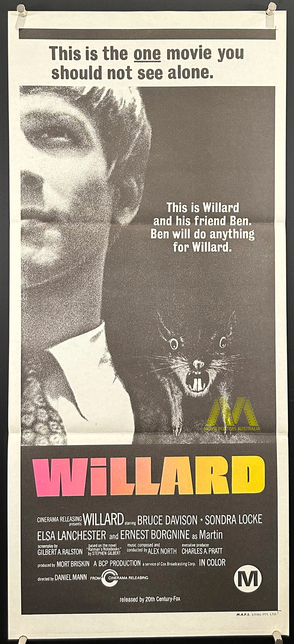 WILLARD 1971 MOVIE POSTER ORIGINAL DAYBILL 1970 S HORROR Movie willard-1971-movie-poster-original-daybill-1970-s-horror-movie