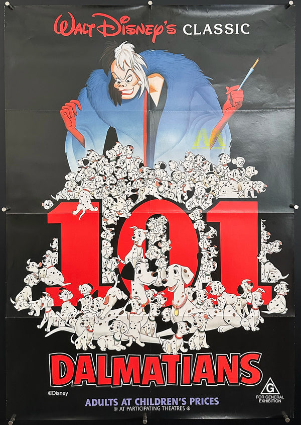 101 DALMATIONS (1990'S RR) MOVIE POSTER, ONE SHEET, DISNEY ANIMATION