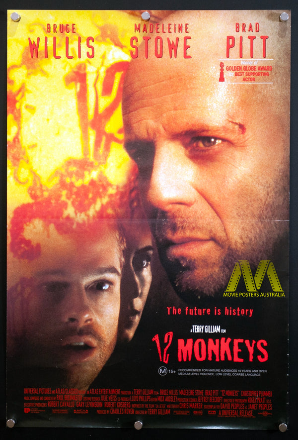 12 MONKEYS (1995) Original DS One Sheet Movie Poster, Bruce Willis - Movie Posters Australia