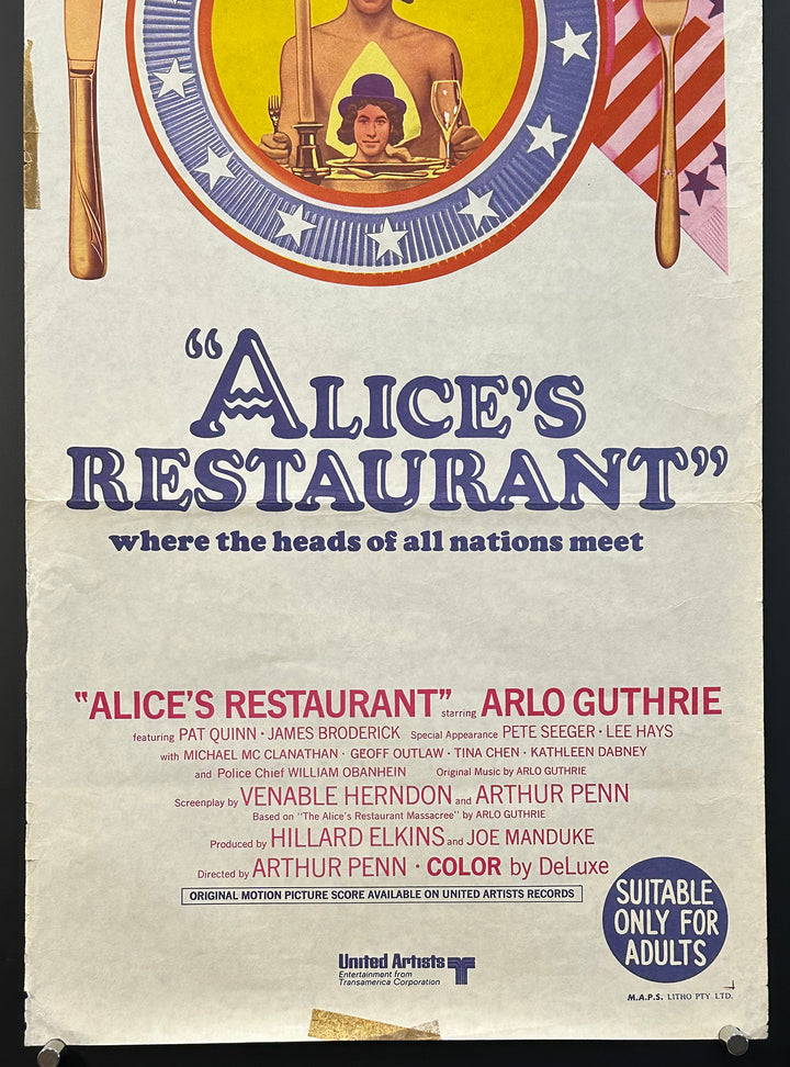 ALICE'S RESTAURANT (1969) Australian Daybill Movie Poster, M.A.P.S. - Movie Posters Australia