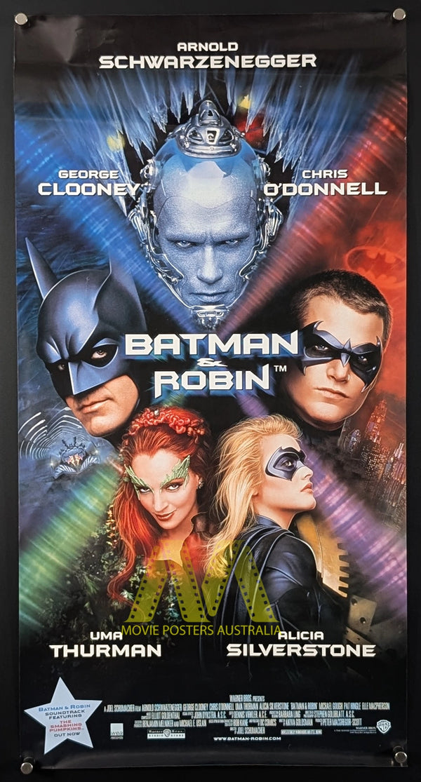BATMAN AND ROBIN (1997) MOVIE POSTER, ORIGINAL DAYBILL, SCHWARZENEGGER