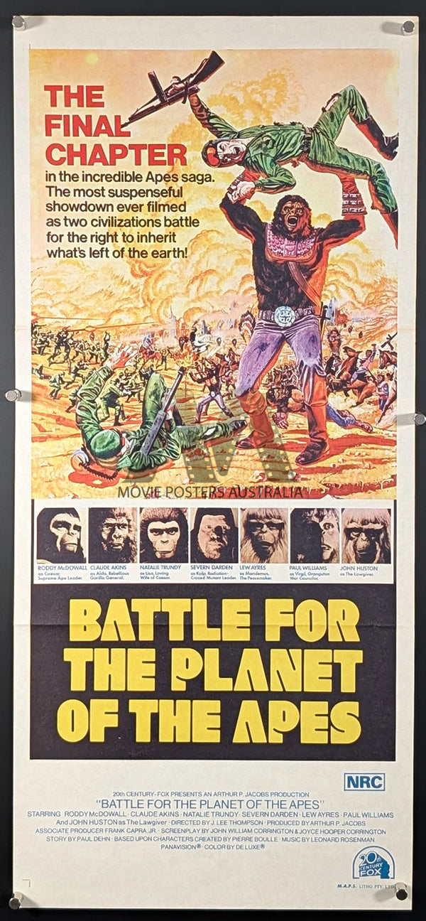 BATTLE FOR THE PLANET OF THE APES (1973) Movie Poster Daybill