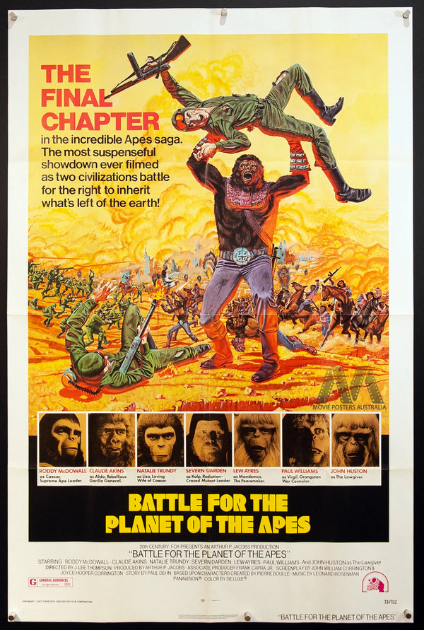 BATTLE FOR THE PLANET OF THE APES (1973) US 1 Sheet, VF-NM Cond - Movie Posters Australia
