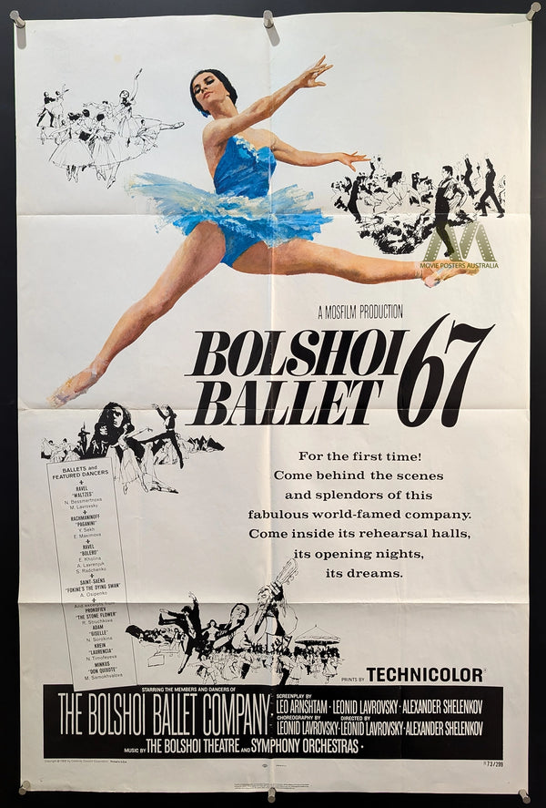 BOLSHOI BALLET '67 (Re-release 73) Movie Poster Original One Sheet, NSS