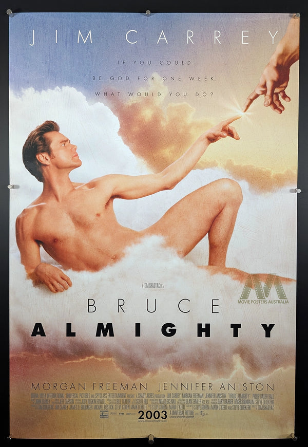 BRUCE ALMIGHTY (2003) Movie Poster, Advance DS One Sheet, Jim Carrey