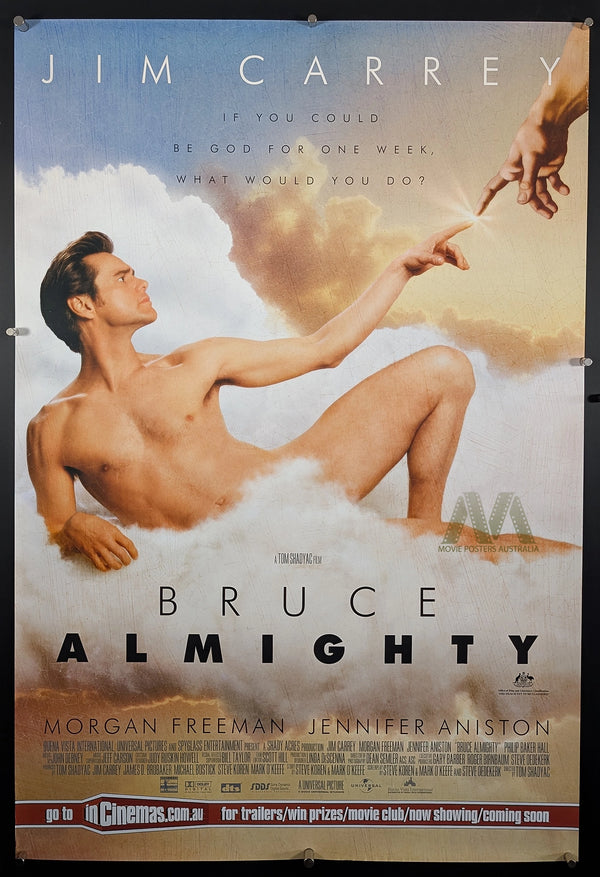 BRUCE ALMIGHTY (2003) Movie Poster, Australian Advance DS One Sheet