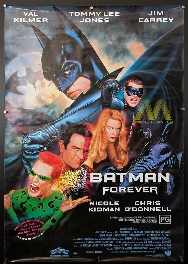 BATMAN FOREVER (1995) Movie Poster, Australian One Sheet, Val Kilmer