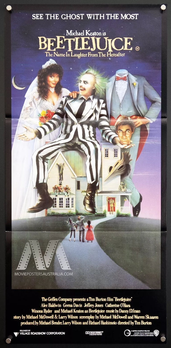 BEETLEJUICE (1988) Australian Daybill Movie Poster, Near Mint Condition - Movie Posters Australia