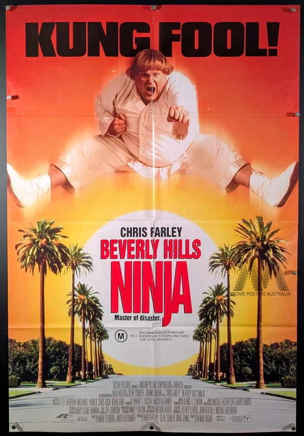 BEVERLEY HILLS NINJA (1997) MOVIE POSTER, AUSTRALIAN ONE SHEET, FARLEY