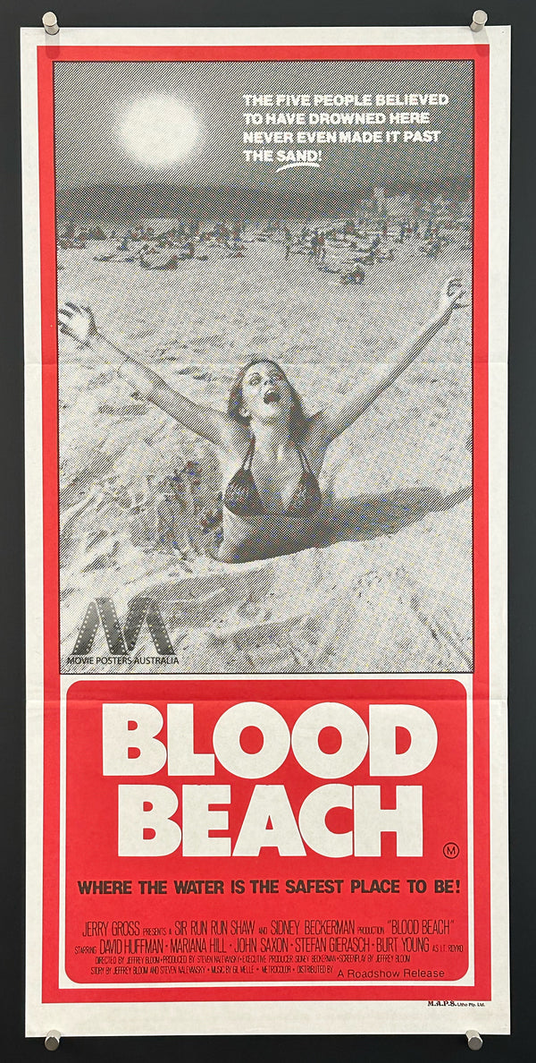 BLOOD BEACH (1980) Australian Daybill Movie Poster, VF-NM Cond - Movie Posters Australia