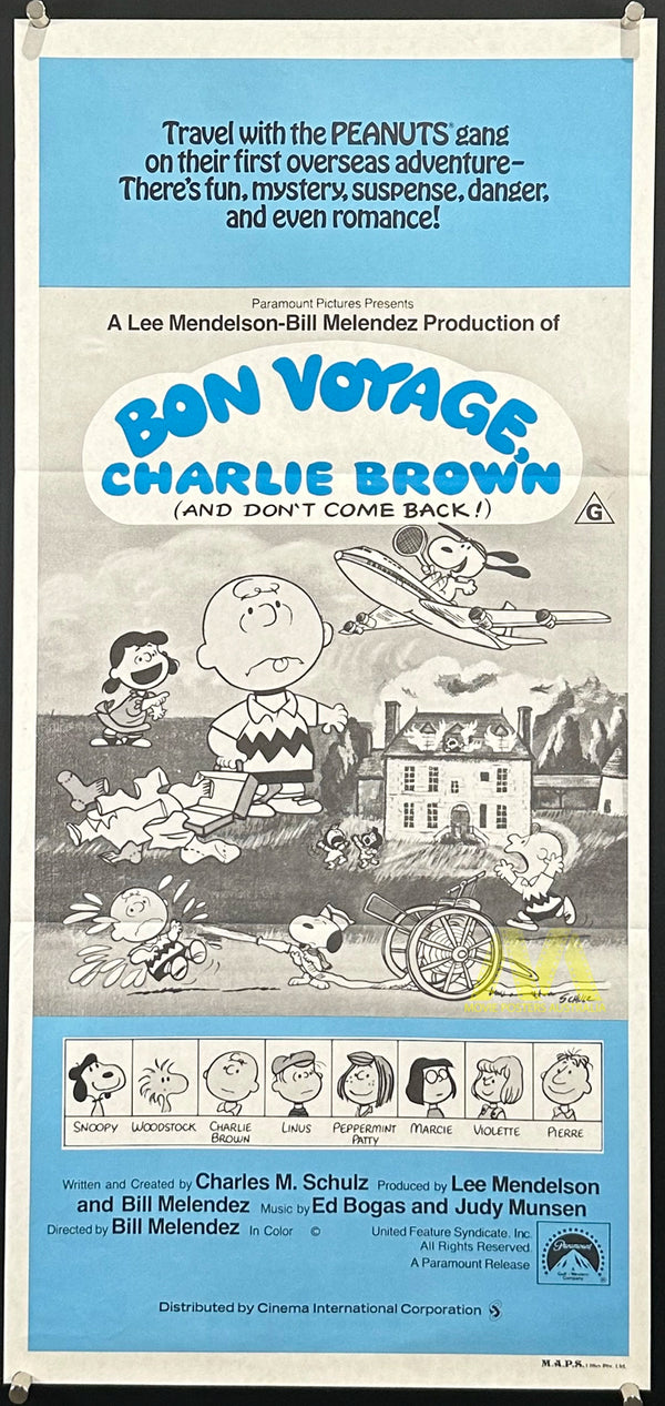 BON VOYAGE CHARLIE BROWN (1980) MOVIE POSTER, DAYBILL