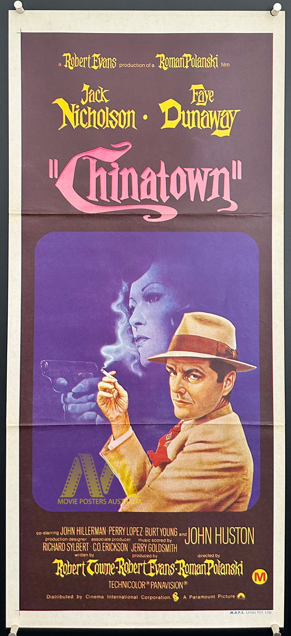 CHINATOWN (1974) MOVIE POSTER, ORIGINAL AUSTRALIAN DAYBILL, VF/NM