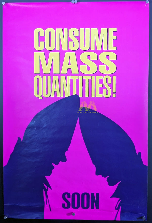 CONEHEADS (1993) MOVIE POSTER, Advance Promotional Sheet, RARE, Purple