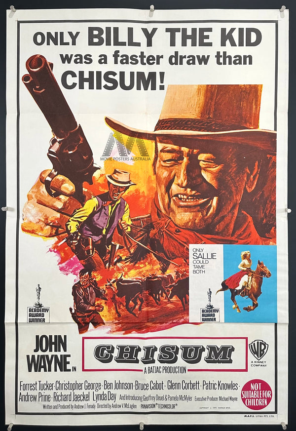CHISUM (1970) Movie Poster, Australian One Sheet, Western, John Wayne