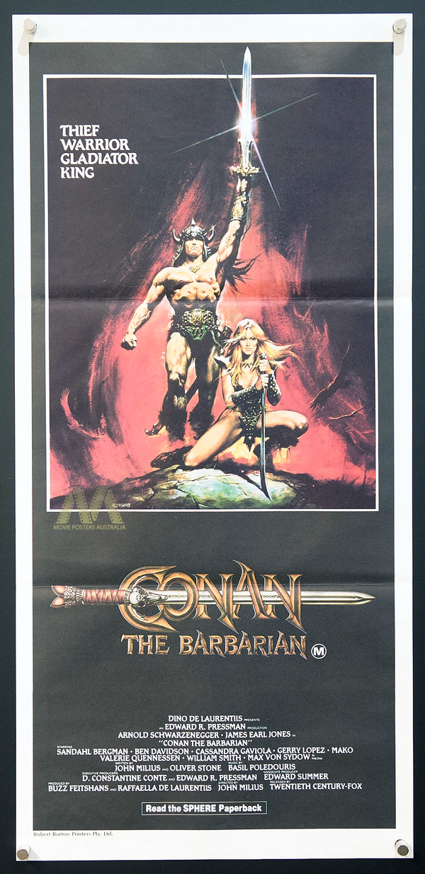 CONAN THE BARBARIAN (1982) Daybill Movie Poster, Schwarzeneger, VF - Movie Posters Australia