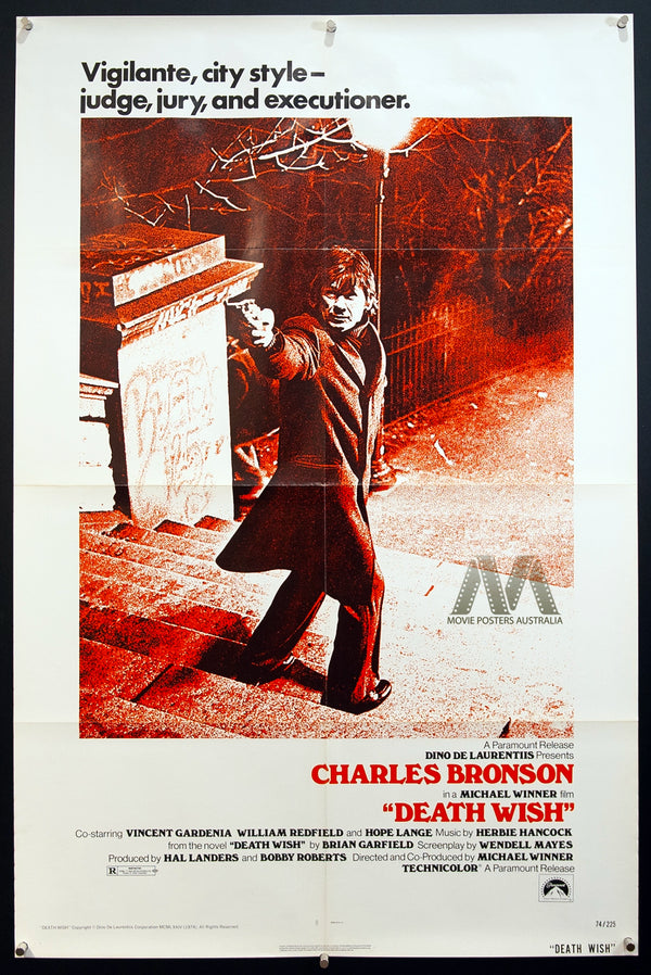 DEATH WISH (1974) Charles Bronson, US 1 Sheet, VF Condition - Movie Posters Australia