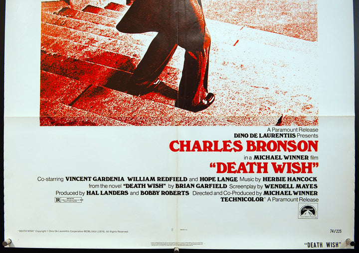 DEATH WISH (1974) Charles Bronson, US 1 Sheet, VF Condition - Movie Posters Australia