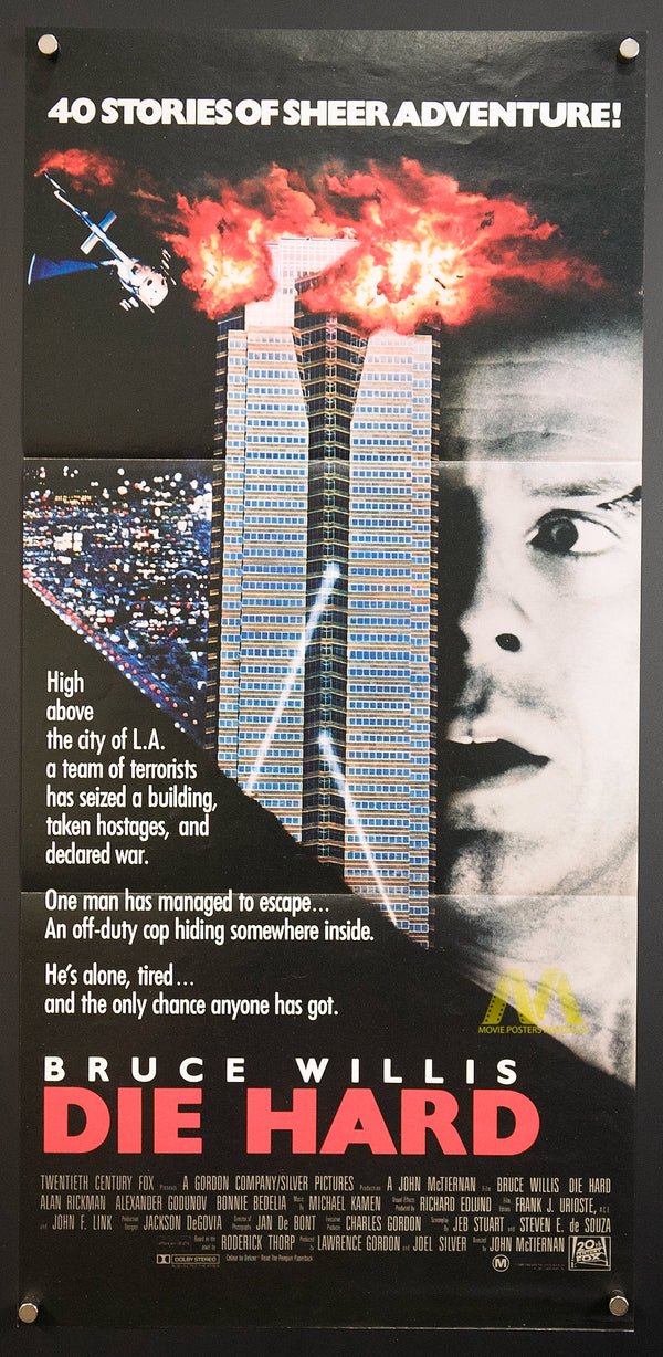 DIE HARD (1988) Daybill Movie Poster, Bruce Willis, VF/NM Cond. - Movie Posters Australia