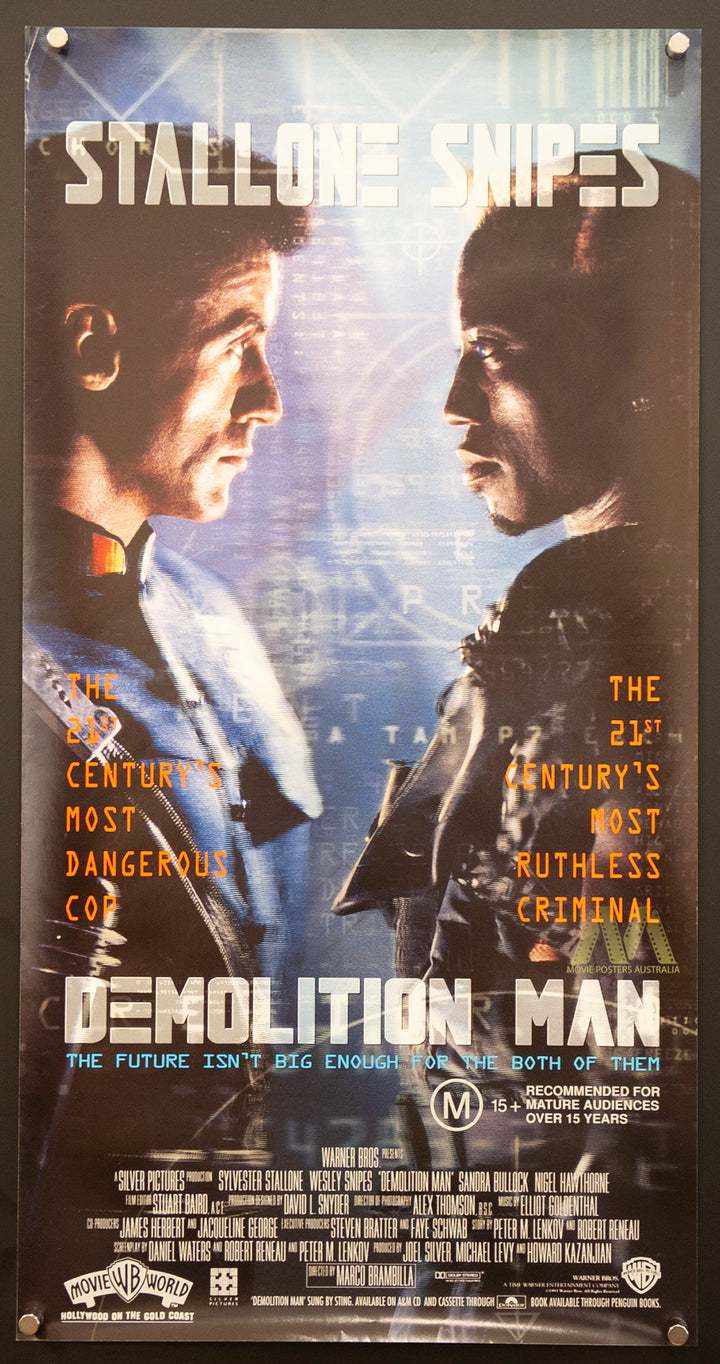 DEMOLITION MAN (1993) Sylvester Stallone, Daybill, VF+ Cond - Movie Posters Australia