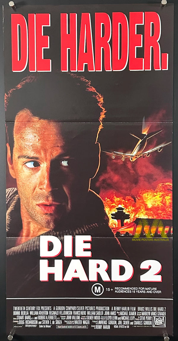 DIE HARD 2 (1990) MOVIE POSTER, ORIGINAL DAYBILL, BRUCE WILLIS