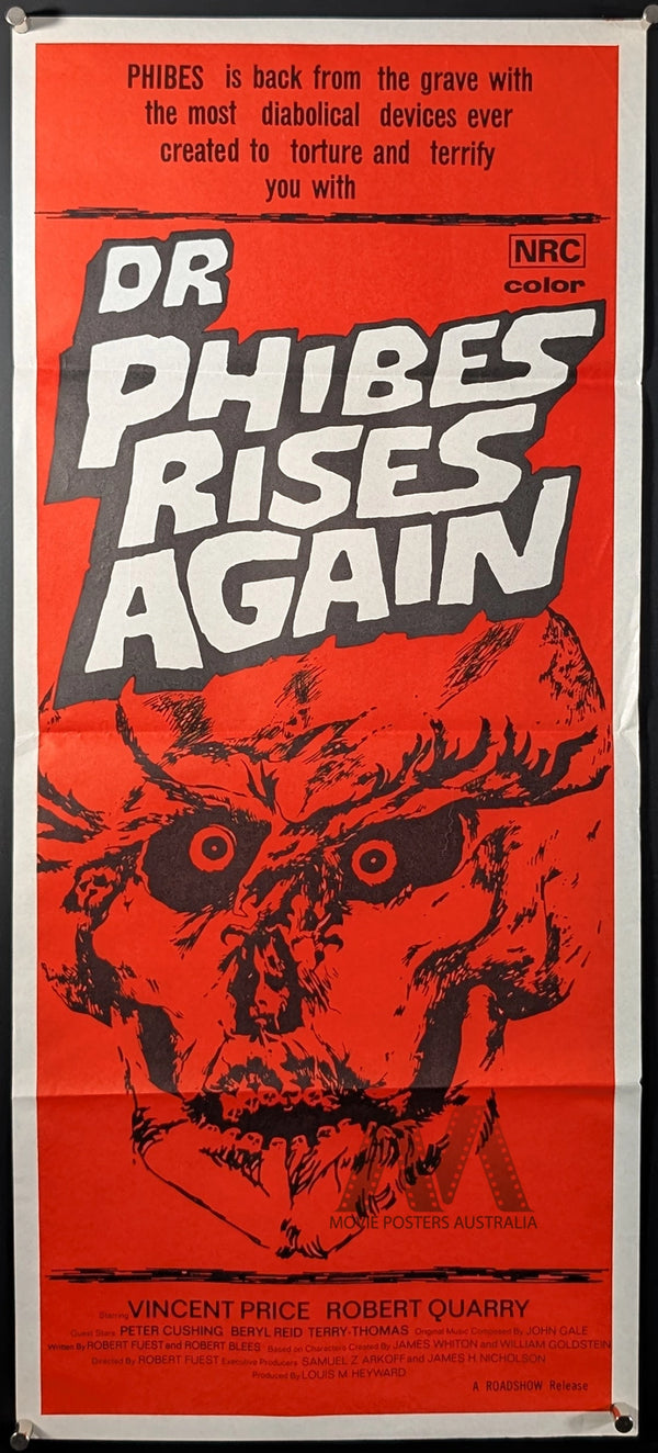 DR PHIBES RISES AGAIN (1972) Movie Poster, Original Australian Daybill