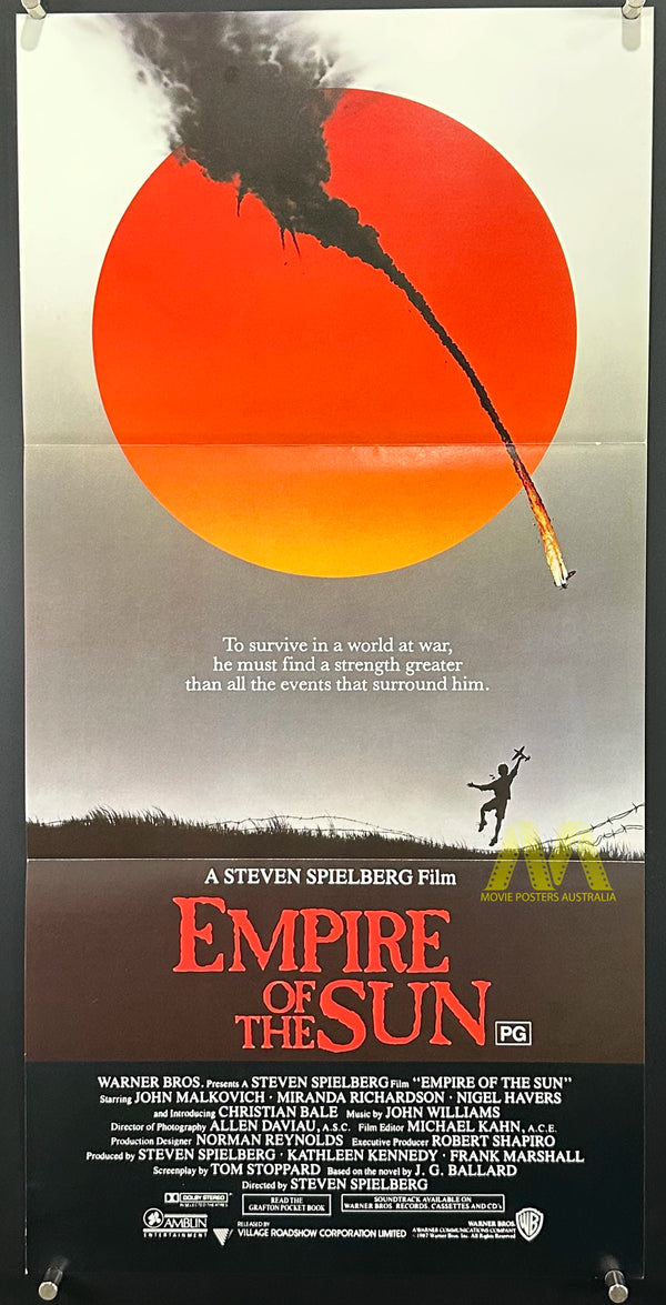 EMPIRE OF THE SUN (1987) MOVIE POSTER, ORIGINAL DAYBILL, WWII EPIC