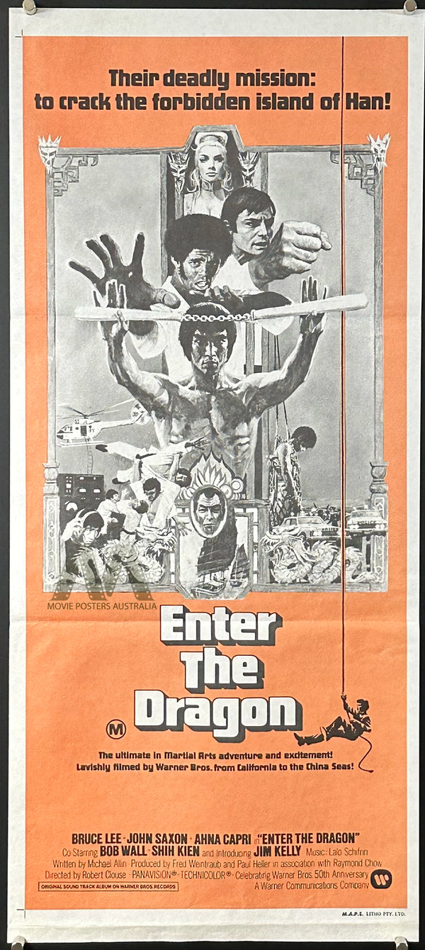ENTER THE DRAGON (1973) Movie Poster, Daybill, Original, Bruce Lee