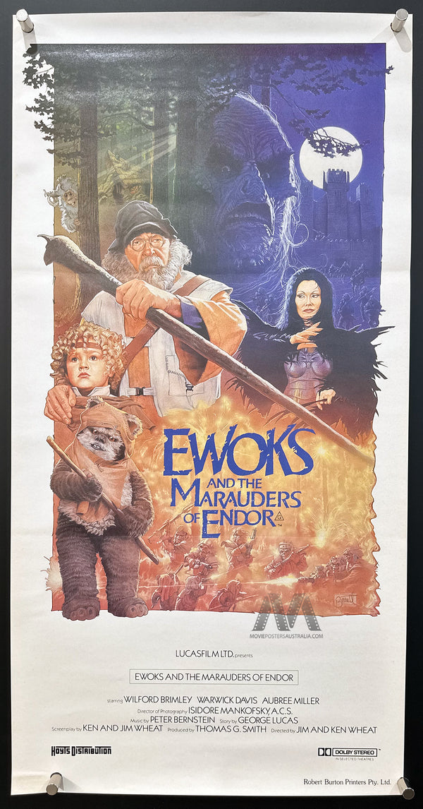 EWOKS: THE BATTLE FOR ENDOR (1985) Daybill, Warrick Davis, VF Condition - Movie Posters Australia