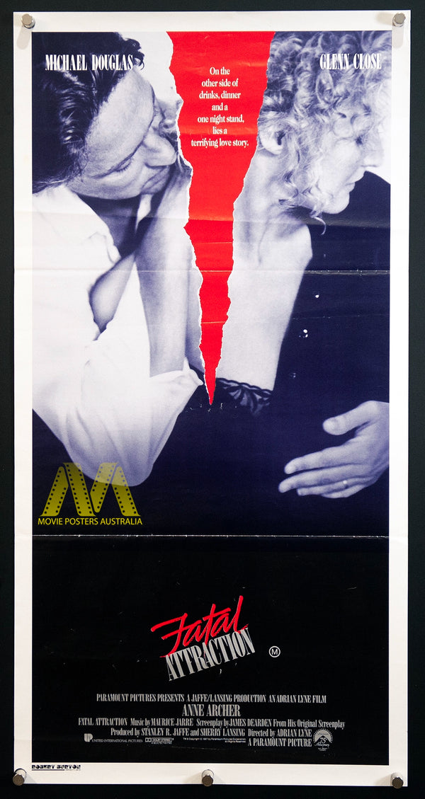 FATAL ATTRACTION (1987) Michael Douglas & Glenn Close, Daybill - Movie Posters Australia