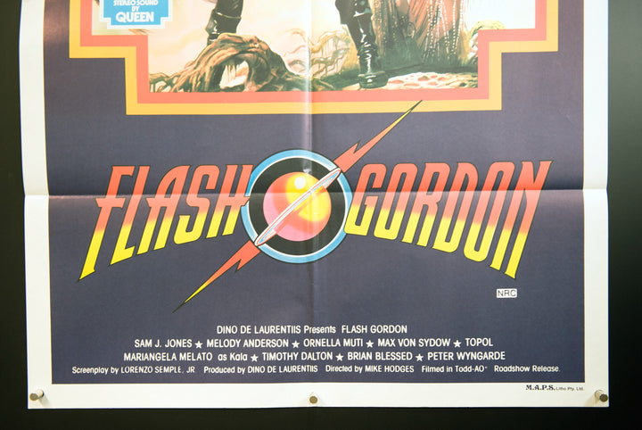 FLASH GORDON (1980) Sam J Jones, Australian One (1) Sheet - Movie Posters Australia