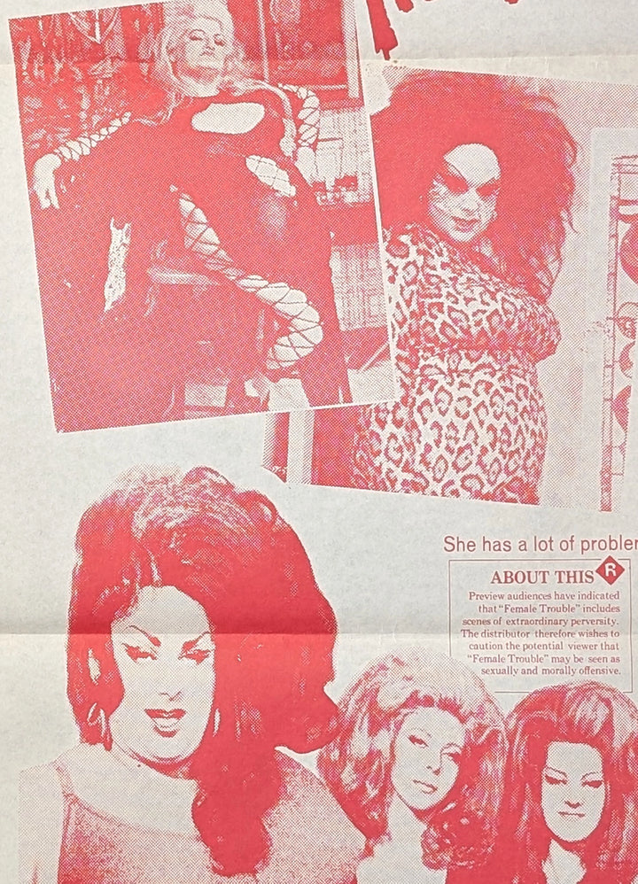 FEMALE TROUBLE (1974) Daybill Poster, John Waters, Divine, VERY RARE - Movie Posters Australia