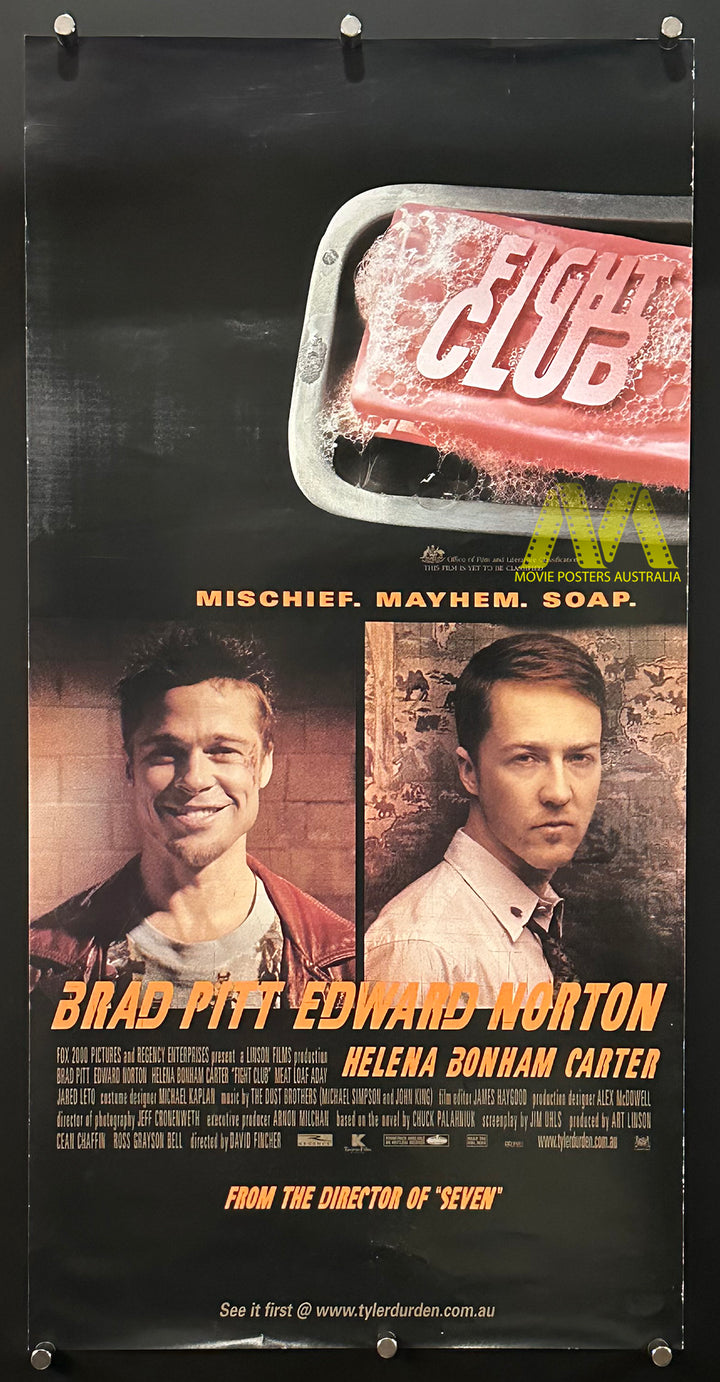 FIGHT CLUB (1999) Australian Daybill Movie Poster, VF+ Condition, RARE - Movie Posters Australia