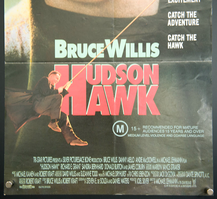 HUDSON HAWK (1991) Bruce Willis, Australian Daybill - Movie Posters Australia