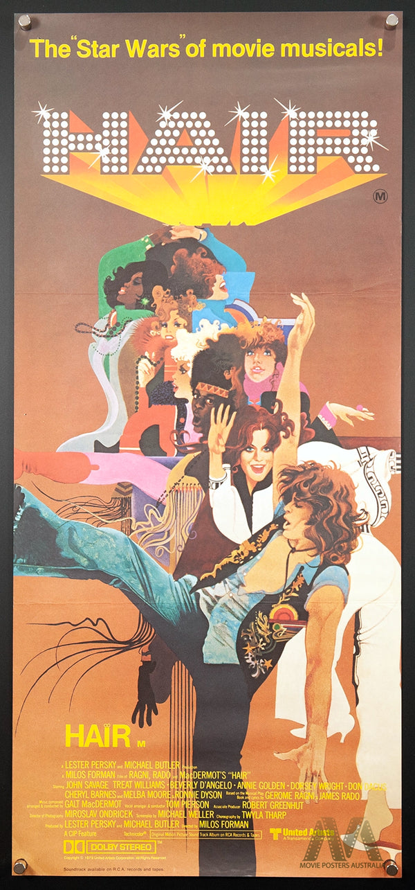 HAIR (1979) Daybill Movie Poster, Treat Williams, VF - Movie Posters Australia