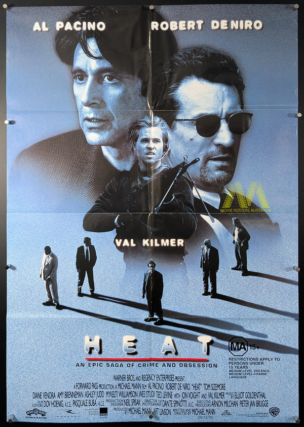 HEAT (1995) MOVIE POSTER, AUSTRALIAN ONE SHEET, PACINO, DENIRO