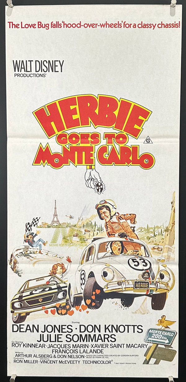 HERBIE GOES TO MONTE CARLO (1977) MOVIE POSTER, DAYBILL, DISNEY