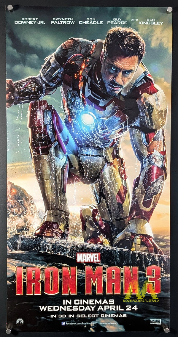 IRON MAN 3 (2013) Movie Poster, Advance Daybill, MARVEL, AVENGERS