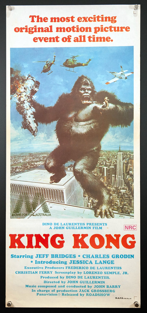 KING KONG (1976) Original Australian Daybill Movie Poster - Movie Posters Australia