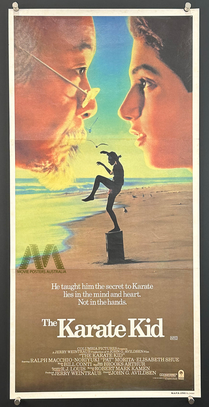 THE KARATE KID (1984) Daybill, Ralph Macchio, Pat Morita, VF condition - Movie Posters Australia