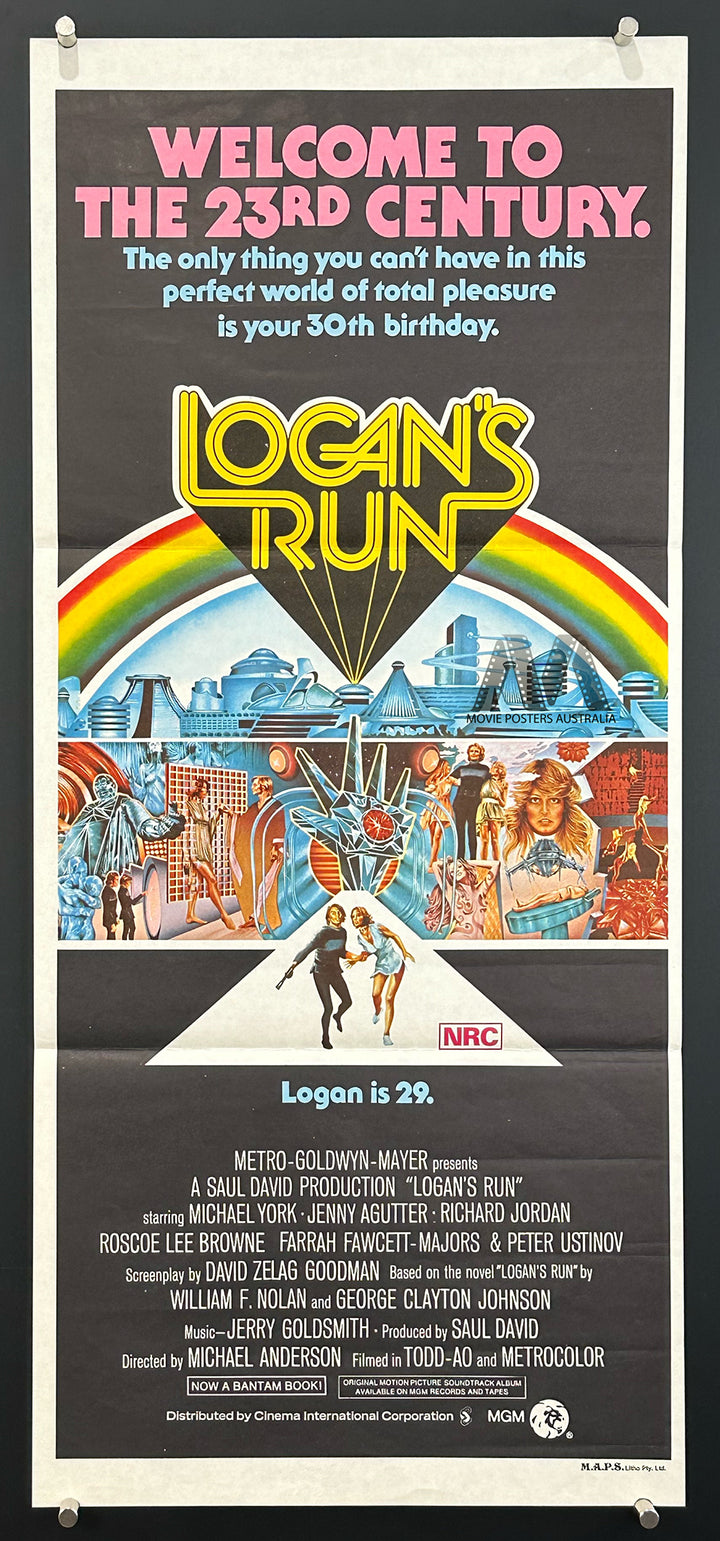 LOGAN'S RUN (1976) Australian Daybill Movie Poster, VF-NM Cond - Movie Posters Australia