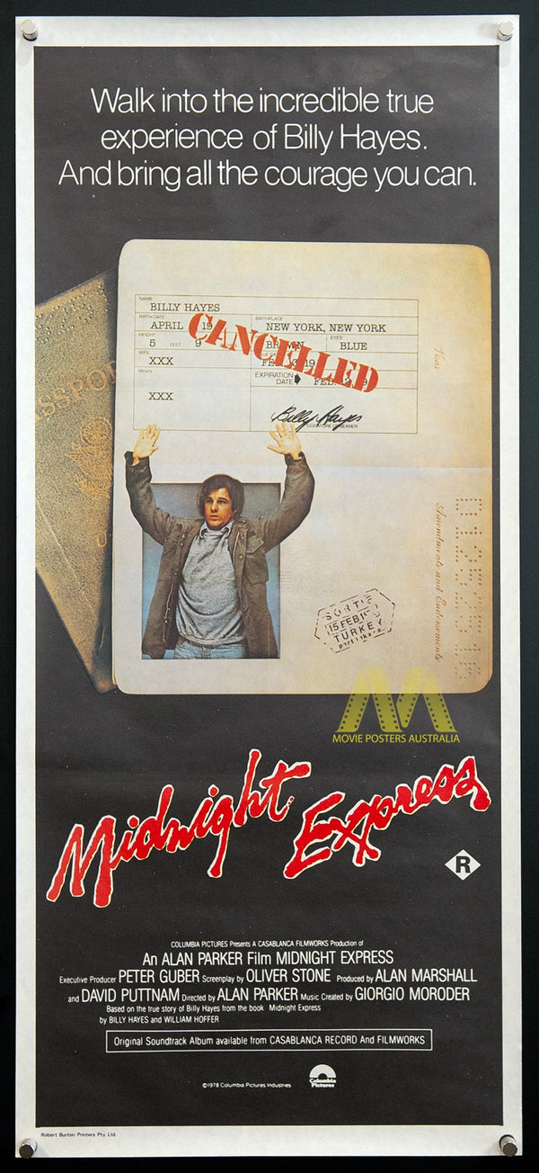 MIDNIGHT EXPRESS (1978), Brad Davis, Daybill, VF-NM Cond - Movie Posters Australia