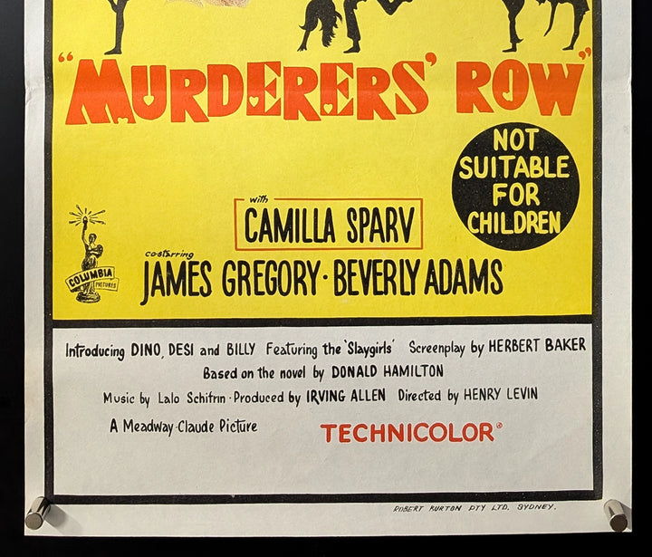 MURDERERS ROW (1966) Movie Poster, Daybill, Dean Martin, SPY - Movie Posters Australia