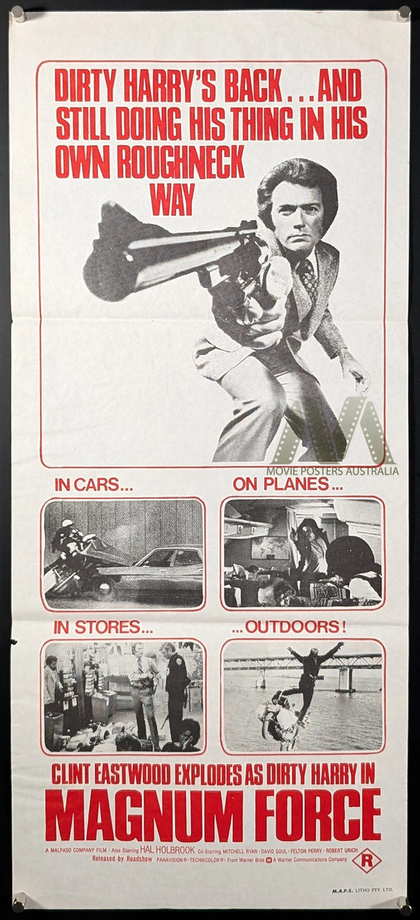 MAGNUM FORCE (1973) MOVIE POSTER, ORIGINAL DAYBILL, CLINT EASTWOOD