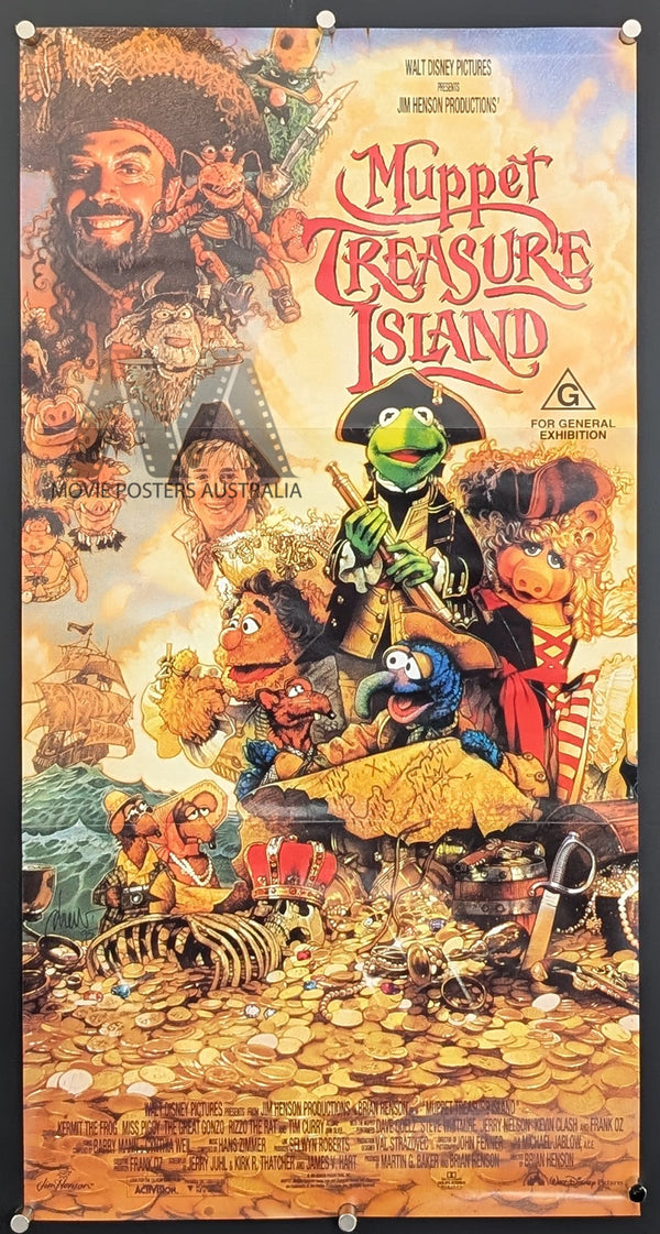 MUPPET TREASURE ISLAND (1996) Movie Poster Daybill, Disney/Henson VF/NM