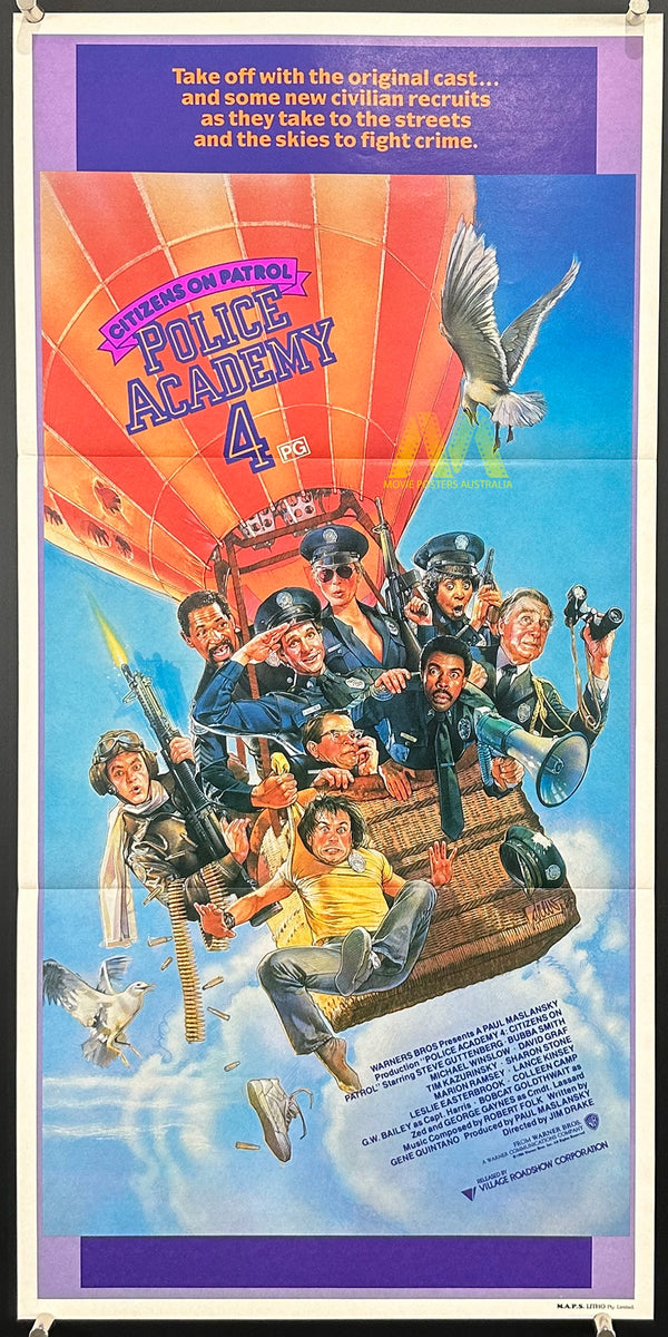 POLICE ACADEMY 4, CITIZENS ON PATROL, (1987) MOVIE POSTER, DAYBILL