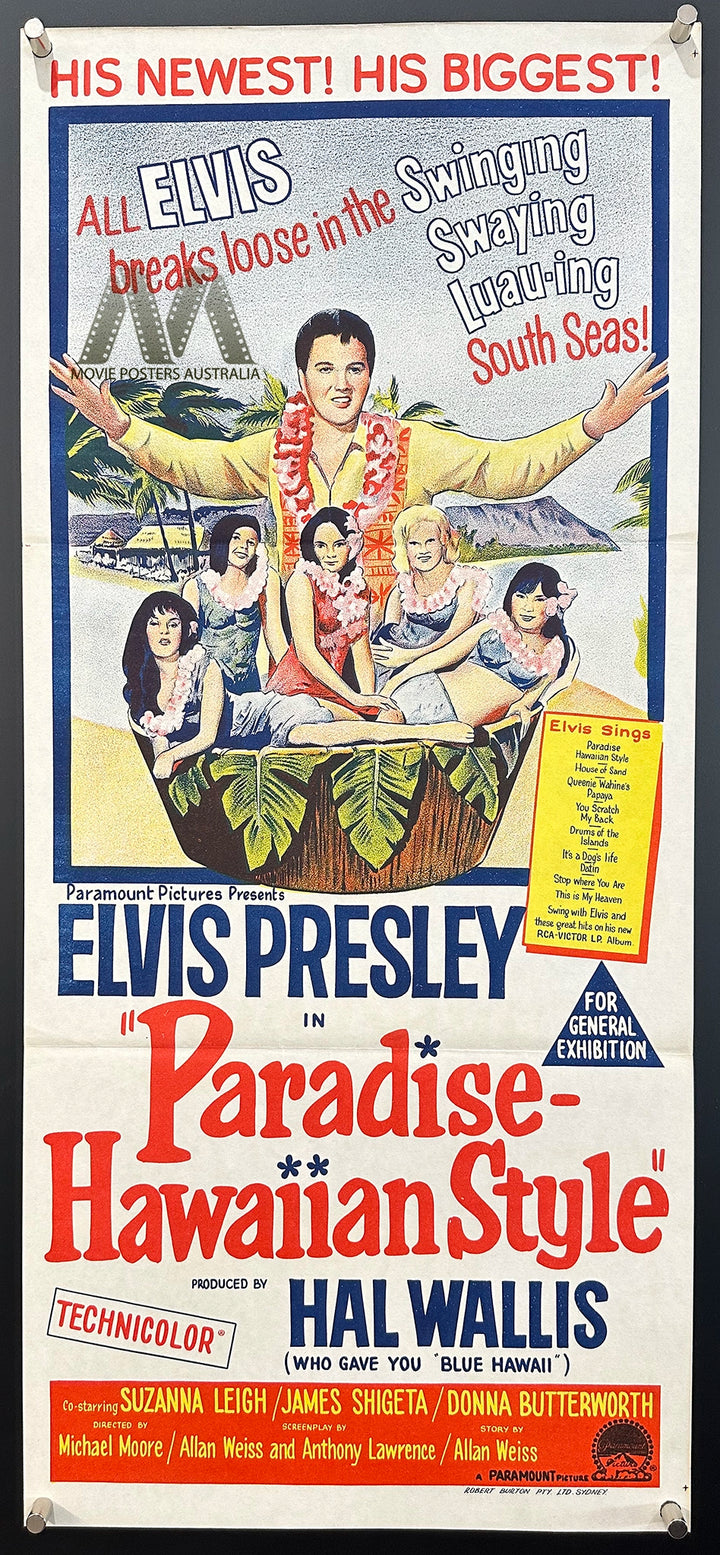 PARADISE-HAWAIIAN STYLE (1966) Elvis Presley, Original Daybill - Movie Posters Australia