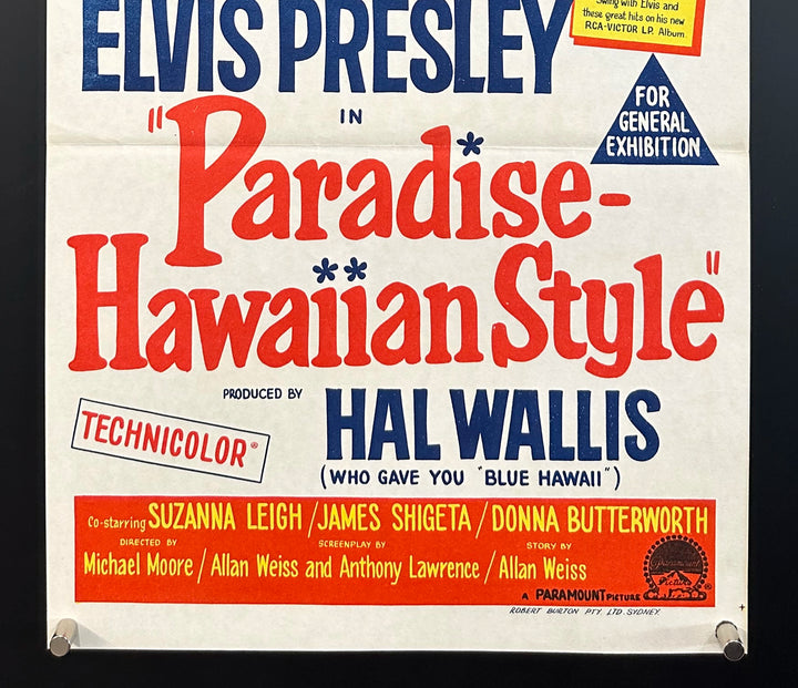 PARADISE-HAWAIIAN STYLE (1966) Elvis Presley, Original Daybill - Movie Posters Australia