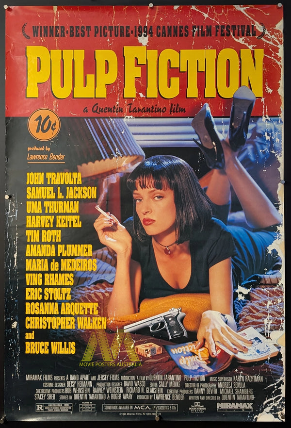 PULP FICTION (1994) Movie Poster, US One Sheet, Quentin Tarantino